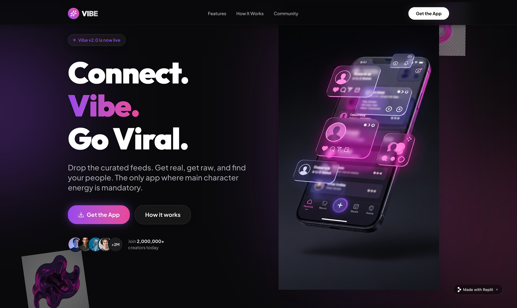 Landing page design in Replit